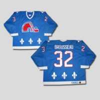 Quebec Nordiques #32 Paul Brousseau Stitched CCM Throwback Blue NHL Jersey
