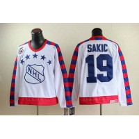 Quebec Nordiques #19 Joe Sakic White All Star CCM Throwback 75TH Stitched NHL Jersey
