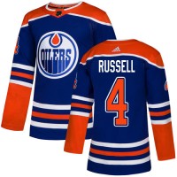 Adidas Edmonton Oilers #4 Kris Russell Royal Blue Alternate Authentic Stitched NHL Jersey