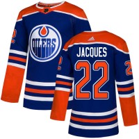 Adidas Edmonton Oilers #22 Jean-Francois Jacques Royal Blue Alternate Authentic Stitched NHL Jersey