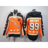 Edmonton Oilers #99 Wayne Gretzky Orange All-Star Sawyer Hooded Sweatshirt Stitched NHL Jersey