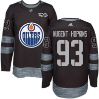 Adidas Edmonton Oilers #93 Ryan Nugent-Hopkins Black 1917-2017 100th Anniversary Stitched NHL Jersey