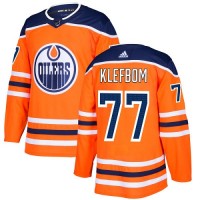 Adidas Edmonton Oilers #77 Oscar Klefbom Orange Home Authentic Stitched NHL Jersey