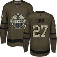 Adidas Edmonton Oilers #27 Milan Lucic Green Salute to Service Stitched NHL Jersey