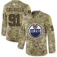 Adidas Edmonton Oilers #91 Drake Caggiula Camo Authentic Stitched NHL Jersey
