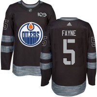 Adidas Edmonton Oilers #5 Mark Fayne Black 1917-2017 100th Anniversary Stitched NHL Jersey