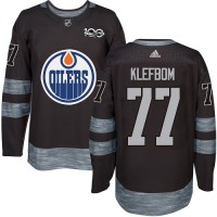 Adidas Edmonton Oilers #77 Oscar Klefbom Black 1917-2017 100th Anniversary Stitched NHL Jersey
