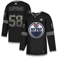 Adidas Edmonton Oilers #58 Anton Slepyshev Black Authentic Classic Stitched NHL Jersey