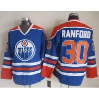 Edmonton Oilers #30 Bill Ranford Light Blue CCM Throwback Stitched NHL Jersey
