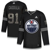 Adidas Edmonton Oilers #91 Drake Caggiula Black Authentic Classic Stitched NHL Jersey