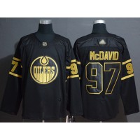 Adidas Edmonton Oilers #97 Connor McDavid Black/Gold Authentic Stitched NHL Jersey