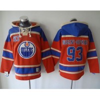 Edmonton Oilers #93 Ryan Nugent-Hopkins Orange Sawyer Hooded Sweatshirt Stitched NHL Jersey