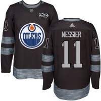 Adidas Edmonton Oilers #11 Mark Messier Black 1917-2017 100th Anniversary Stitched NHL Jersey