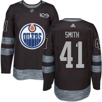 Adidas Edmonton Oilers #41 Mike Smith Black 1917-2017 100th Anniversary Stitched NHL Jersey