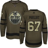 Adidas Edmonton Oilers #67 Benoit Pouliot Green Salute to Service Stitched NHL Jersey