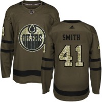 Adidas Edmonton Oilers #41 Mike Smith Green Salute to Service Stitched NHL Jersey