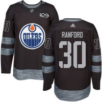 Adidas Edmonton Oilers #30 Bill Ranford Black 1917-2017 100th Anniversary Stitched NHL Jersey