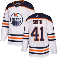 Adidas Edmonton Oilers #41 Mike Smith White Road Authentic Stitched NHL Jersey