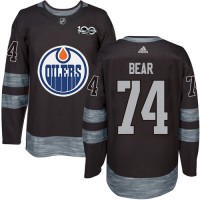 Adidas Edmonton Oilers #74 Ethan Bear Black 1917-2017 100th Anniversary Stitched NHL Jersey