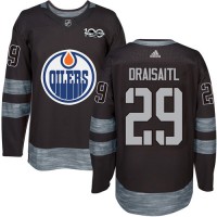 Adidas Edmonton Oilers #29 Leon Draisaitl Black 1917-2017 100th Anniversary Stitched NHL Jersey