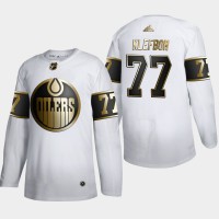 Edmonton Edmonton Oilers #77 Oscar Klefblom Men's Adidas White Golden Edition Limited Stitched NHL Jersey