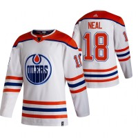 Edmonton Edmonton Oilers #18 James Neal White Men's Adidas 2020-21 Reverse Retro Alternate NHL Jersey