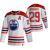 Edmonton Edmonton Oilers #29 Leon Draisaitl White Men's Adidas 2020-21 Reverse Retro Alternate NHL Jersey