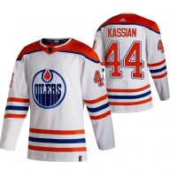 Edmonton Edmonton Oilers #44 Zack Kassian White Men's Adidas 2020-21 Reverse Retro Alternate NHL Jersey