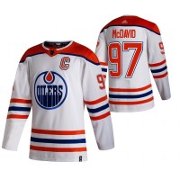 Edmonton Edmonton Oilers #97 Connor McDavid White Men's Adidas 2020-21 Reverse Retro Alternate NHL Jersey