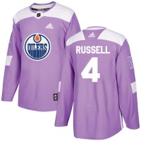 Adidas Edmonton Oilers #4 Kris Russell Purple Authentic Fights Cancer Stitched NHL Jersey