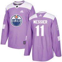 Adidas Edmonton Oilers #11 Mark Messier Purple Authentic Fights Cancer Stitched NHL Jersey