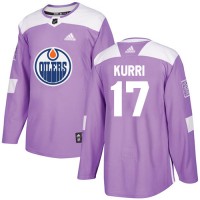 Adidas Edmonton Oilers #17 Jari Kurri Purple Authentic Fights Cancer Stitched NHL Jersey