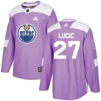 Adidas Edmonton Oilers #27 Milan Lucic Purple Authentic Fights Cancer Stitched NHL Jersey