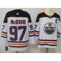 Adidas Edmonton Oilers #97 Connor McDavid White Road Authentic Stitched NHL Jersey