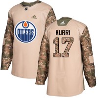 Adidas Edmonton Oilers #17 Jari Kurri Camo Authentic 2017 Veterans Day Stitched NHL Jersey