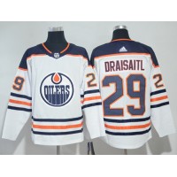 Adidas Edmonton Oilers #29 Leon Draisaitl White Road Authentic Stitched NHL Jersey