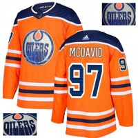Adidas Edmonton Oilers #97 Connor McDavid Orange Home Authentic Fashion Gold Stitched NHL Jersey
