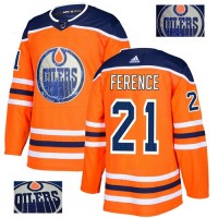 Adidas Edmonton Oilers #21 Andrew Ference Orange Home Authentic Fashion Gold Stitched NHL Jersey