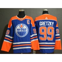 Adidas Edmonton Oilers #99 Wayne Gretzky Royal Blue Alternate Authentic Stitched NHL Jersey
