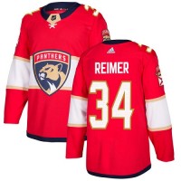 Adidas Florida Panthers #34 James Reimer Red Home Authentic Stitched NHL Jersey