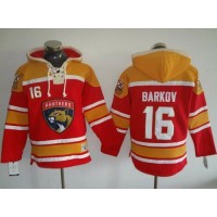 Florida Panthers #16 Aleksander Barkov Red/Gold Sawyer Hooded Sweatshirt Stitched NHL Jersey