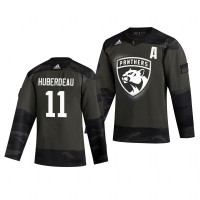 Florida Florida Panthers #11 Jonathan Huberdeau Adidas 2019 Veterans Day Men's Authentic Practice NHL Jersey Camo