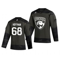 Florida Florida Panthers #68 Mike Hoffman Adidas 2019 Veterans Day Men's Authentic Practice NHL Jersey Camo