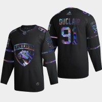 Florida Florida Panthers #91 Anthony Duclair Men's Nike Iridescent Holographic Collection NHL Jersey - Black