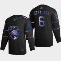 Florida Florida Panthers #6 Anton Stralman Men's Nike Iridescent Holographic Collection NHL Jersey - Black