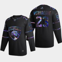 Florida Florida Panthers #23 Carter Verhaeghe Men's Nike Iridescent Holographic Collection NHL Jersey - Black