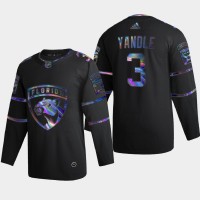 Florida Florida Panthers #3 Keith Yandle Men's Nike Iridescent Holographic Collection NHL Jersey - Black