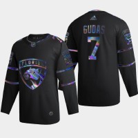 Florida Florida Panthers #7 Radko Gudas Men's Nike Iridescent Holographic Collection NHL Jersey - Black