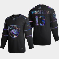 Florida Florida Panthers #13 Vinnie Hinostroza Men's Nike Iridescent Holographic Collection NHL Jersey - Black
