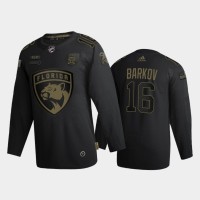 Florida Florida Panthers #16 Aleksander Barkov Men's Adidas 2020 Veterans Day Authentic NHL Jersey - Black